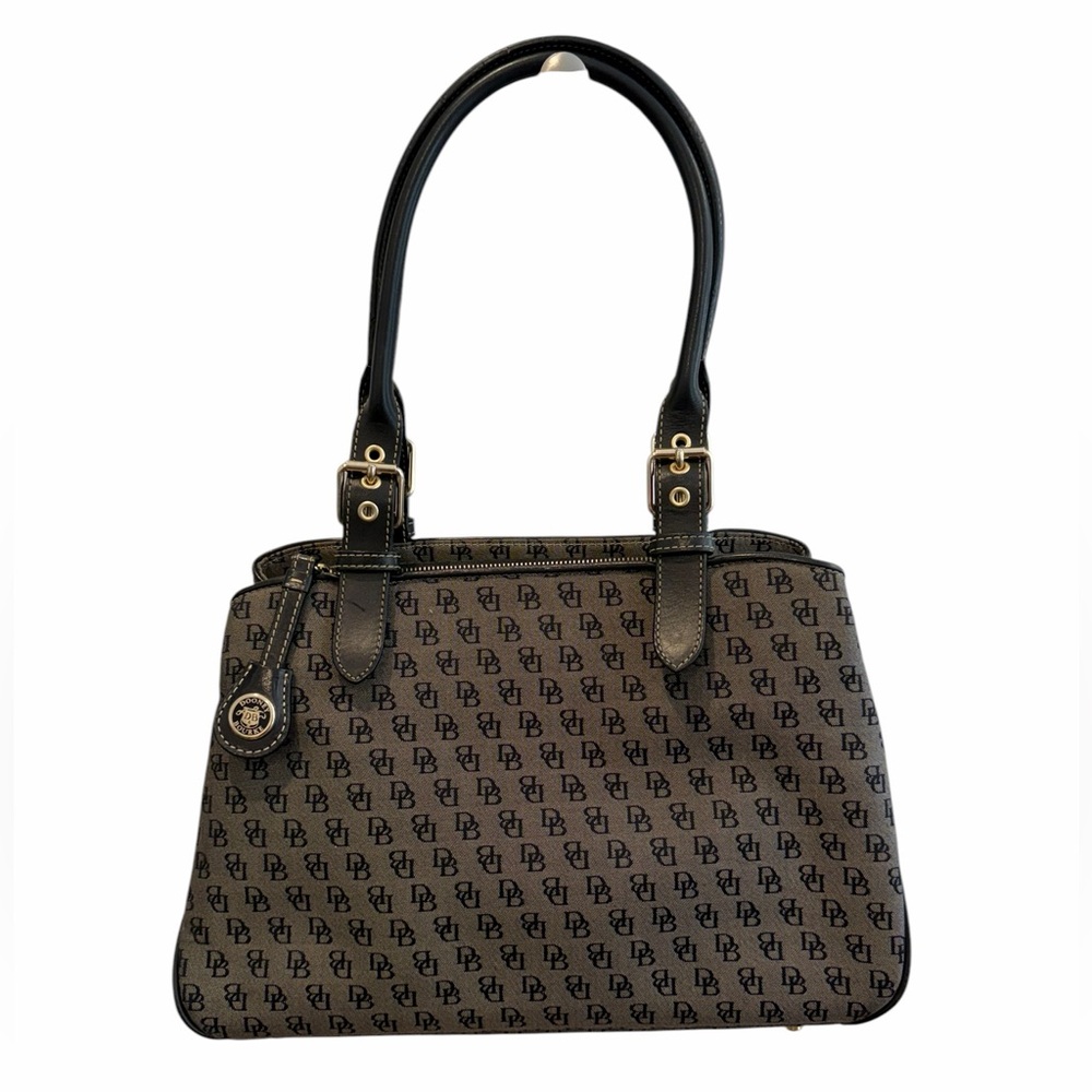 ✨ Dooney & Bourke Signature DB Satchel – Classic Monogram Canvas